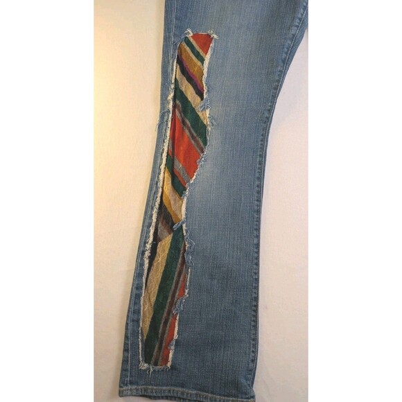 Upcycled womans Art jeans old Navy The Dreamer Hippie Boho Size 12 - Picture 2 of 11